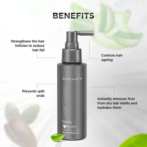 Vista 3 de MOEHAIR Tónico capilar Mejora la salud del cuero cabelludo y el cabello Estimula los folículos Tónico voluminizador Infundido con aceite