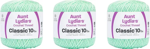 Vista 11 de Aunt Lydia Classic Crochet - Paquete de 3 unidades de 350y/1,049.9 ft - Blanco Antiguo