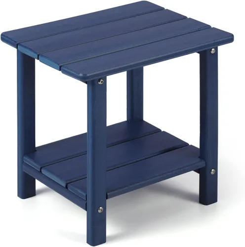 Vista 10 de Apolimi Adirondack - Mesa auxiliar para exteriores, mesa auxiliar de patio resistente de 2 niveles, resistente a la intemperie, mesa auxiliar sólida