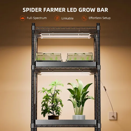 Vista 6 de Spider Farmer Luces LED de cultivo de 1 pie para plantas de interior, espectro completo (3000 K+5000 K+660 nm), 40 W