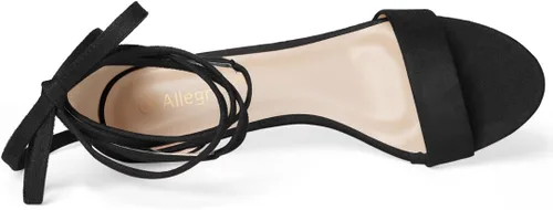 Vista 4 de Allegra K Sandalias con cordones de tacón de gatito para mujer