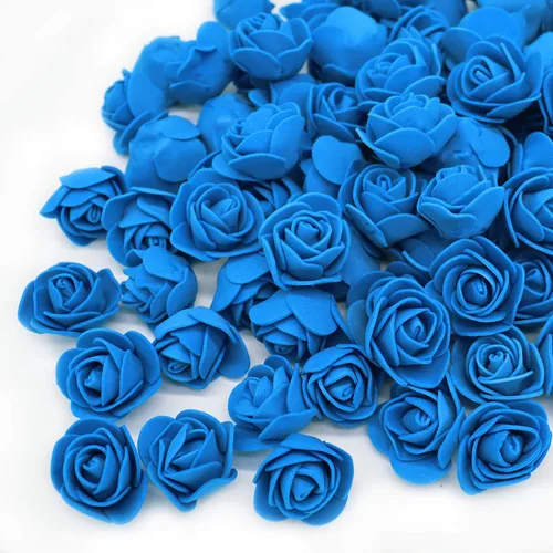 Vista 8 de D-Seven Flores artificiales, 100 unidades, mini rosas de espuma para manualidades, ramos de boda, centros de mesa de baby shower, arreglos florales