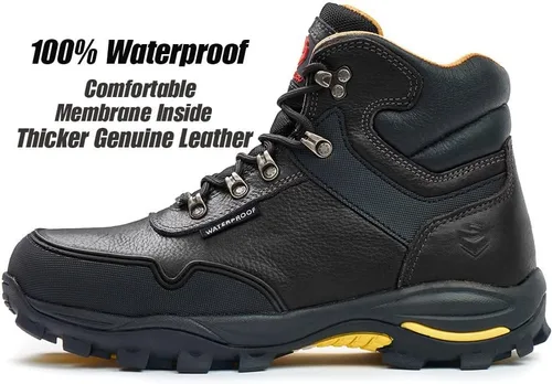 Vista 2 de SUREWAY Men's 6" Soft/Steel Toe Heavy Duty Waterproof Work Boot - Leather,Lace Up,Oil/Slip Resistant Dual-Density Comfortable EH Construction