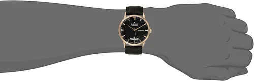 Vista 3 de Edox Les Bemonts 1.654 in Correa de cuero negro caja de acero zafiro cristal reloj automático 83015 37R NIR, Negro -, Lujo
