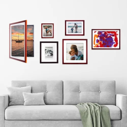 Vista 6 de Lil Davinci EZ - Marcos de cambio para fotos de 8 x 10 o 5 x 7 (4, negro) Front Opening, Stores up to 50 pieces, Vertical/Horizontal Display