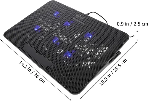 Vista 2 de Homsfou Almohadilla de enfriamiento para laptop de 15.6", soporte de ventilador de enfriamiento portátil para portátiles de 15.6", diseño