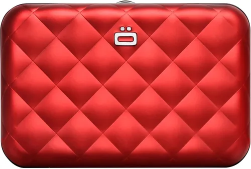 Vista 2 de ÖGON -DESIGNS- Lady Case - Cartera de aluminio para mujer, bolsa acolchada de metal, tarjetero con bloqueo RFID, cierre de metal fuerte