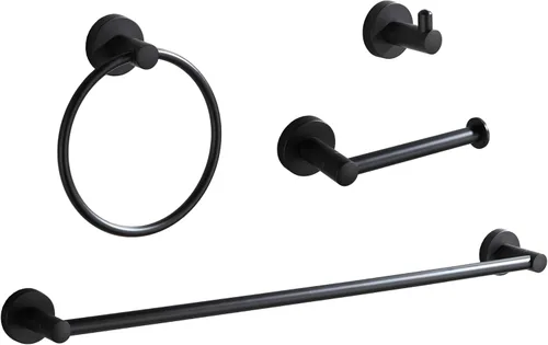 Vista 12 de BGL Juego de Accesorios de Baño Dorado Cepillado, Juego de Toallero de 4 Piezas