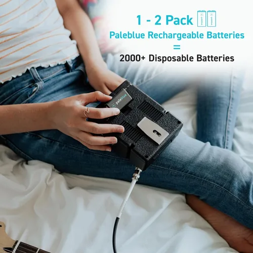 Vista 4 de Pale Blue - Baterías inteligentes recargables de 9 V con cargador USB, iones de litio de 9 voltios y 500 mAh, se cargan menos de 3 horas, más
