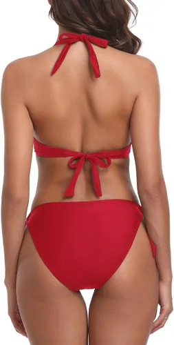 Vista 5 de Colloyes Conjunto de bikini de dos piezas para mujer, traje de baño de 2 piezas ajustable