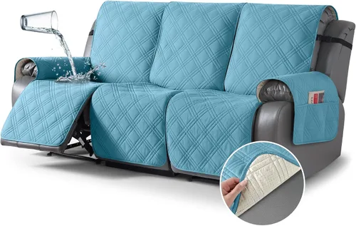 Vista 19 de TAOCOCO Fundas para Sillón de Dos Plazas Reclinable 100% Impermeables, Fundas Divididas para Loveseat Reclinable, Funda Antideslizante para Sofá