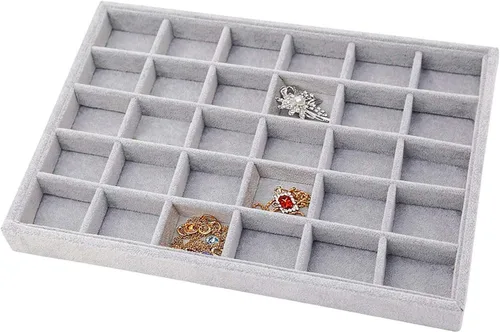 Vista 11 de El anillo apilable de la ranura del terciopelo negro 100 inserta la 100 anillos de ranura negros