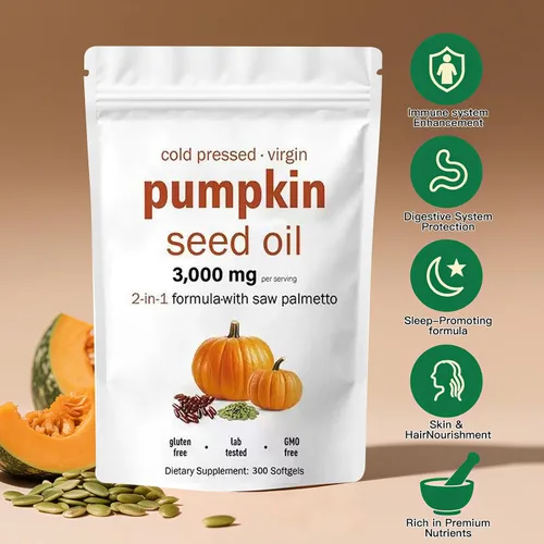 Vista 3 de Cápsulas de aceite de semilla de calabaza con palma enana