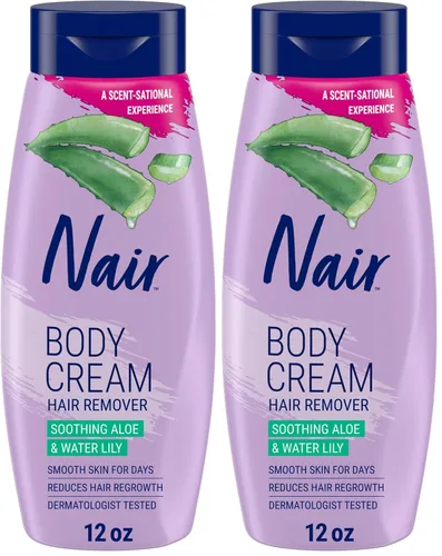Vista 10 de Nair Crema Corporal para Eliminar el Cabello, Aloe Calmante y Lirio de Agua, Crema para Eliminar el Vello Corporal Testada por Dermatólogos
