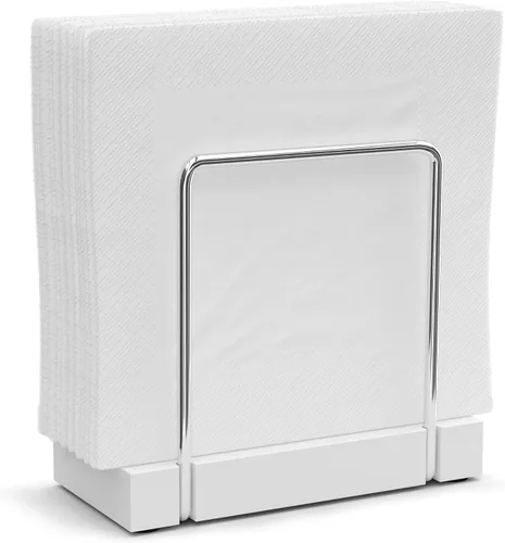 Vista 23 de Servilletero para mesa, dispensador de servilletas de hierro de acacia para cocina, mesa de comedor, granja, cóctel, picnic, soportes de madera