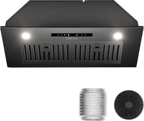 Vista 12 de Campana extractora de 30 pulgadas, campana extractora de 600 CFM, campana para estufa de ventilación de cocina con sensor de gestos de 3