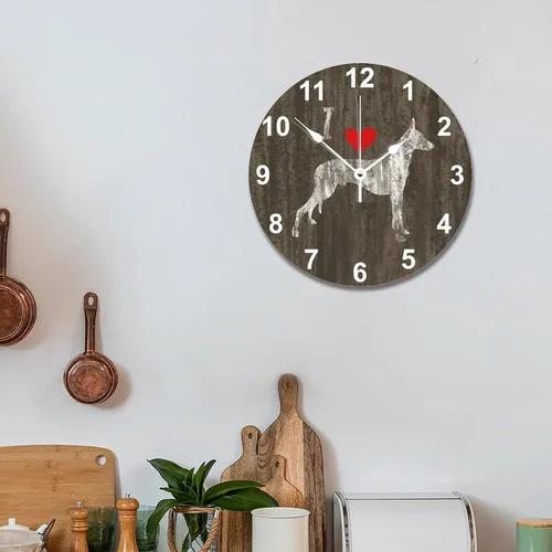 Vista 5 de I Love Doberman Clock Weathered Doberman Decorative Wall Clocks Estilo-7