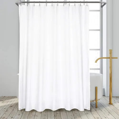 Vista 45 de N&Y Home Cortina o forro de tela para ducha, lavable a máquina, estrecho, negro, de 36 x 72 pulgadas Hotel Quality, Bottom Magnets, Washable