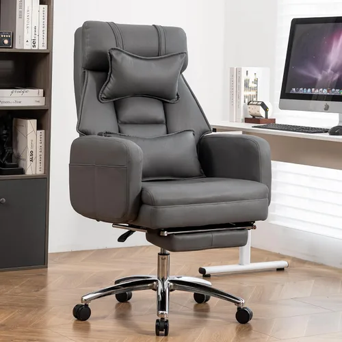 Vista 2 de Silla ejecutiva de oficina, silla de oficina para juegos de computadora, respaldo alto, silla de escritorio ajustable para el hogar, silla giratoria