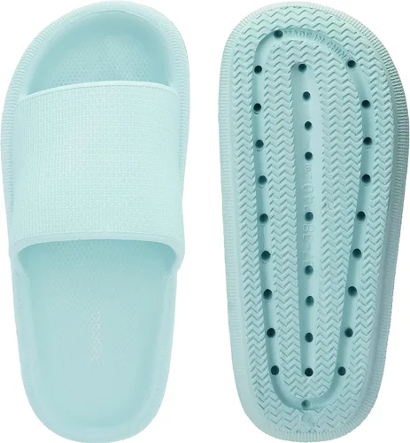 Vista 7 de Joomra - Sandalias acolchadas tipo pantuflas para mujeres y hombres, antideslizantes, de secado rápido, sandalias para baño, con suela gruesa