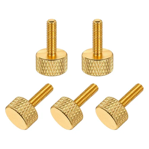Vista 91 de MECCANIXITY 5 piezas M6x14mm Tornillos de pulgar estriado de cabeza plana, pernos de rosca completa de aleación de aluminio sólido para carcasas