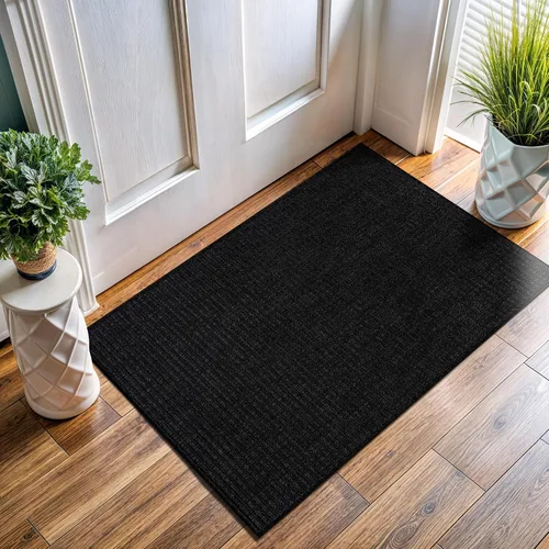 Vista 21 de Tapete de Puerta de Yute Fácil 2x3 Pies Interior Exterior Alfombras Naturales Alfombra de Fibra Sólida Alfombra de Área Tejida Boho Fácil de Limpiar