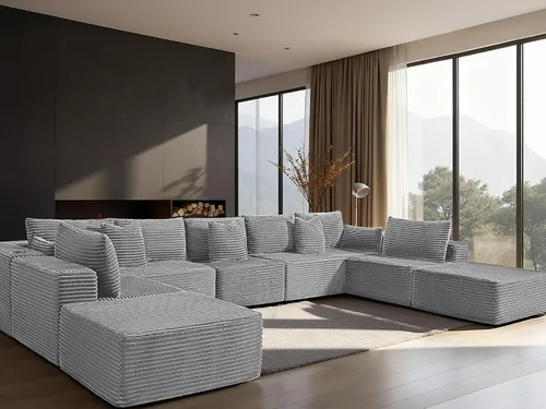 Vista 74 de Sofá modular de gran tamaño de 108 pulgadas, cómodo sofá deshuesado en forma de U para sala de estar, asientos extra profundos, sin montaje, sofá