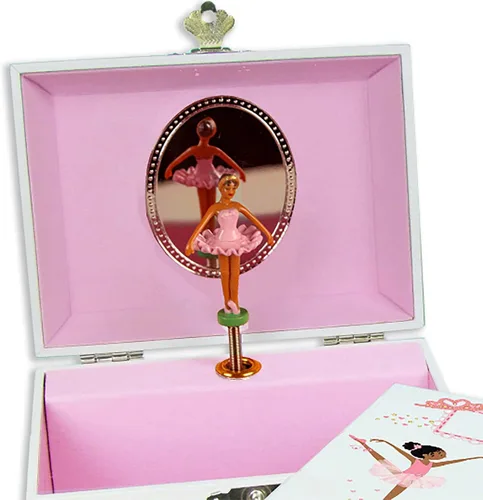Vista 8 de Joyero musical con diseño de llama alpaca bailarina con texto en inglés "Plays a Small World