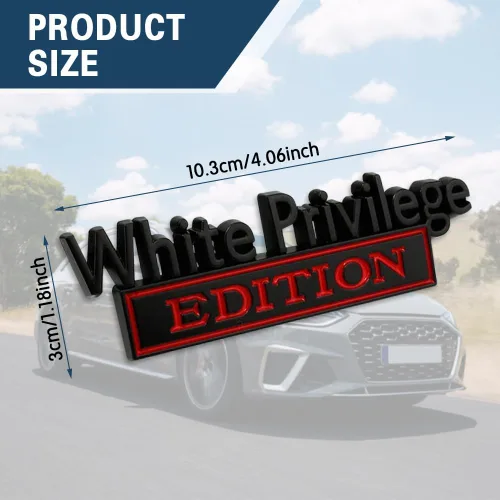Vista 4 de Emblema blanco de edición privilegiada, emblema 3D para exteriores de automóvil, calcomanía 3D de edición privilegiada, calcomanía de insignia