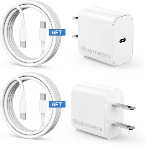 Vista 9 de Susnwere - Cargador de pared USB C de 85 W para Samsung S26 Ultra, 3 puertos de 100 W PD rápida 3.0 tipo C carga con cable USB C de 3/6/10/10 pies