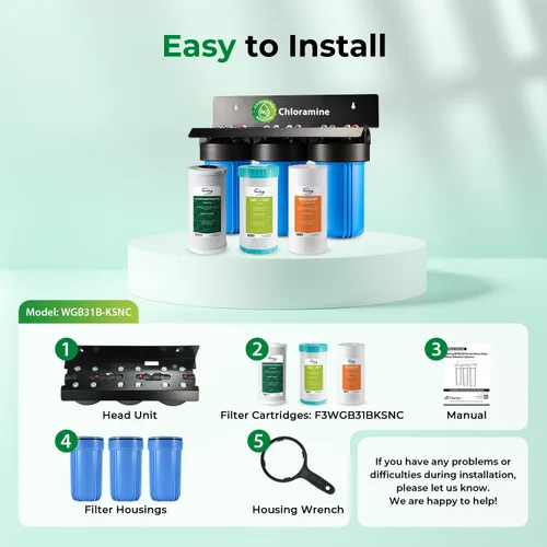 Vista 7 de iSpring WGB31B-KSNC - Sistema de filtro de agua para toda la casa, probado por SGS para eliminar hasta el 94.4% de la cloramina, la filtración de 3