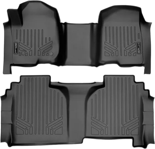 Vista 27 de SMARTLINER Juego de tapetes de piso de recubrimiento, de 2 filas, para Chevrolet Silverado 1500 2007-2013