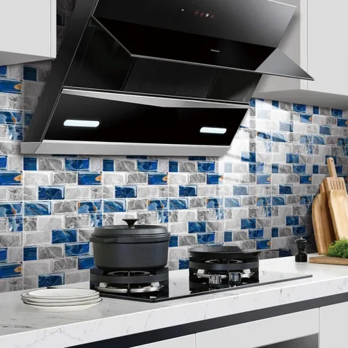 Vista 2 de Adhesivos para azulejos de despegar y pegar, azulejos de ladrillo autoadhesivos para salpicaduras de cocina, adecuado para baño, cámper, encimera