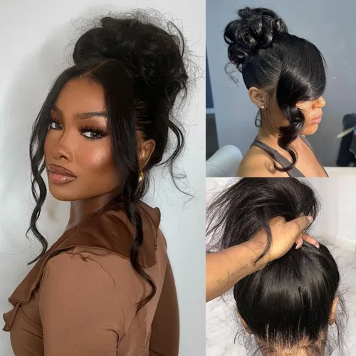Vista 10 de Pelucas de Encaje Frontal 360 Cabello Humano Densidad 220% Correas Ocultas Ondas del Cuerpo Pelucas de Encaje Frontal HD con Cordón Pelucas