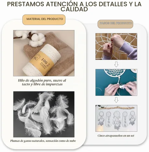 Vista 5 de Paquete de 5 atrapasueños para decoración de pared, diseño bohemio de luna y sol, juego negro