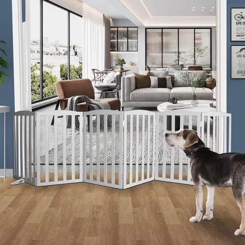 Vista 19 de Puerta Independiente para Perros para Interiores, Puerta para Perros Plegable, Puertas para Mascotas para Entradas, Escaleras o Pasillos, Puerta