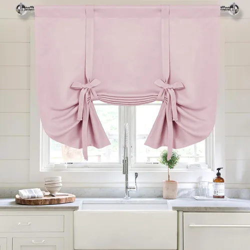 Vista 11 de DWCN Cortinas Opacas - Persiana Enrollable con Lazos para Ventana, Aislamiento Térmico, Oscurecimiento de Habitación, Cortinas con Bolsillo