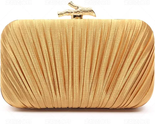 Vista 11 de Bolsos para mujer, bolso de noche, bolsos formales con pliegues para mujer con cadena para graduación, boda, fiesta de etiqueta negra