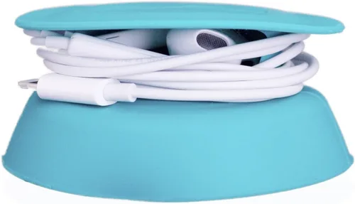 Vista 9 de Budley - Sistema de almacenamiento compacto para auriculares/audífonos sin enredos, silicona (negro, juego de 1)