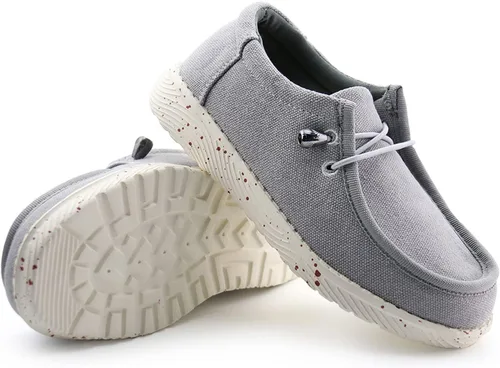 Vista 6 de firelli Mocasines de lona para niños y niñas, zapatos escolares para caminar
