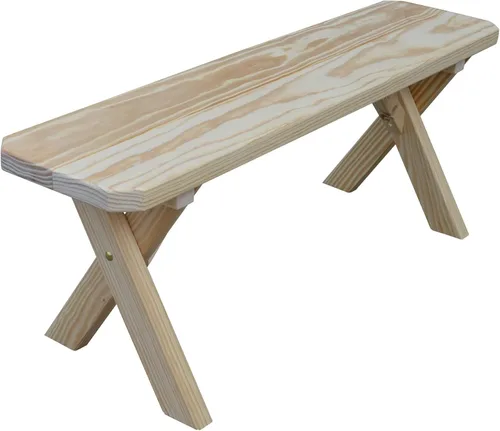 Vista 103 de Furniture Barn USA Pine - Banco cruzado de 2 pies, color negro