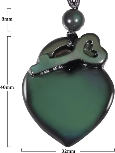 Vista 2 de Yatming - Colgante de piedra de obsidiana hecha a mano para hombres y mujeres, colgante de cristal curativo de amuleto talismán