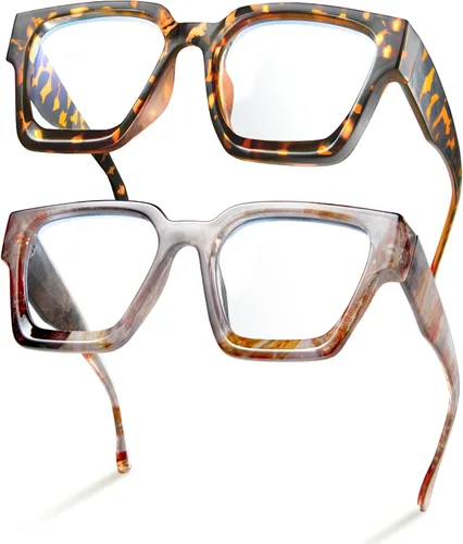 Vista 11 de livho Marco de gafas de gran tamaño para mujer y hombre, lentes rectangulares de moda para computadora, marco elegante *Tortuga de coco