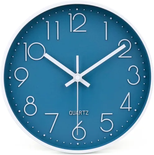 Vista 8 de jomparis Reloj de pared negro de 10 pulgadas, funciona con pilas, reloj de pared silencioso y sin tictac, reloj clásico para el hogar, oficina