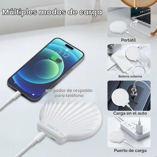 Vista 5 de Espejo de maquillaje compacto con luces, espejo de bolsillo para mujer
