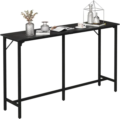 Vista 8 de VINGLI Mesa de bar de 43 pulgadas de alto, rectangular de madera, angosta, larga, altura de mostrador, para cocina, sala de estar, comedor, sofá