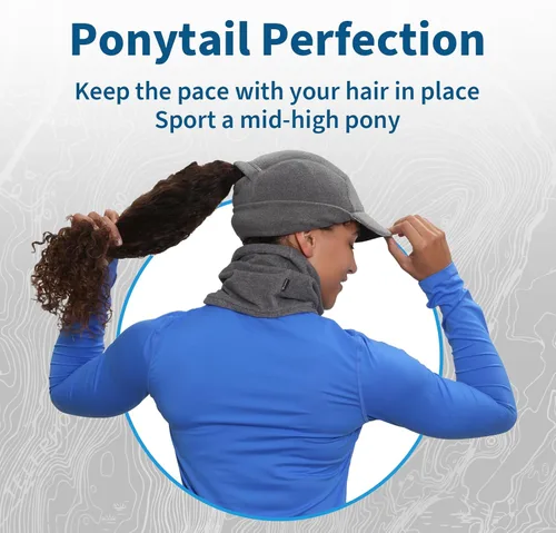 Vista 5 de TrailHeads Trailblazer Adventure - Juego de regalo para mujer con gorro de cola de caballo y calentador de cuello de micro