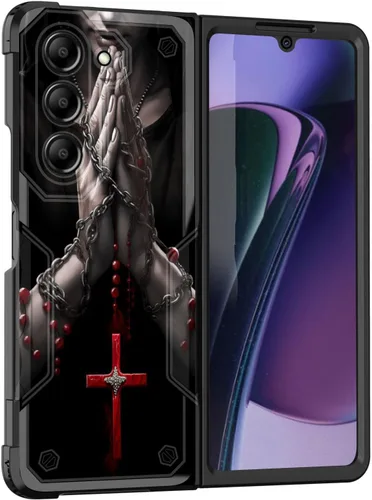 Vista 16 de Funda para Galaxy Z Fold 5 5G 2023, doble capa, protección contra caídas de grado militar de 10 pies, antideslizante, resistente a prueba de golpes