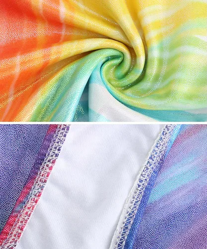 Vista 3 de Happy Cherry Leotardos de gimnasia para niñas, brillante, atlético, unitardo, ropa de baile