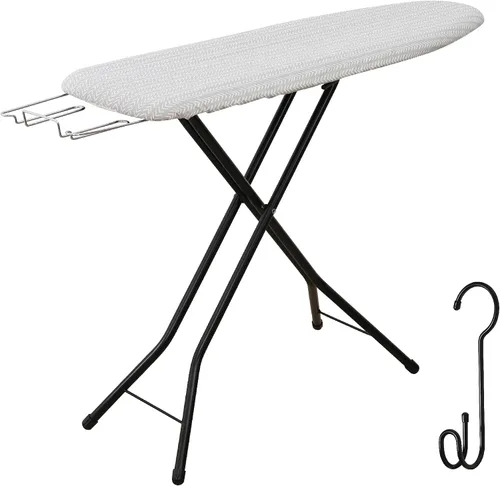 Vista 12 de Tabla de planchar, tabla de planchar compacta y ahorradora de espacio con cubierta extra gruesa de 3 capas, altura ajustable, fácil almacenamiento